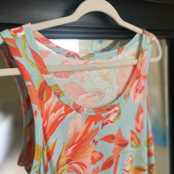 Soft Surroundings Santiago Lilly Floral Tank Dress Size Medium - Picture 3 of 9